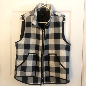 Black and white Plaid Vest